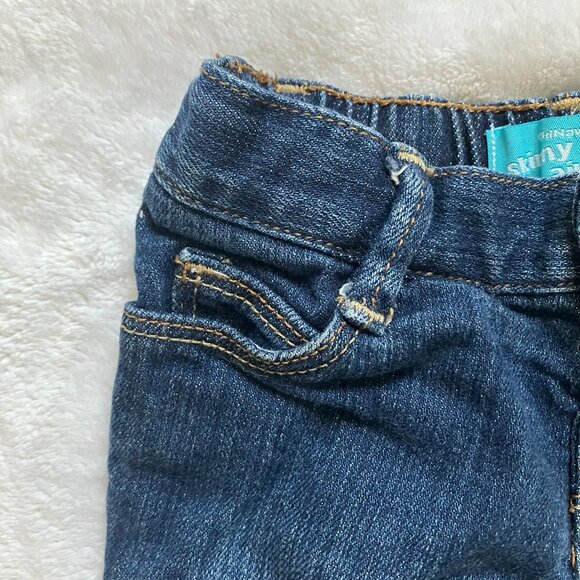 Old Navy 18-24M Dark Wash Skinny Jeans Stretch EUC Baby Girl - Picture 3 of 14